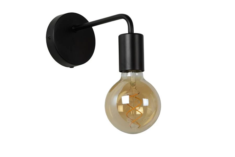 Lucide SCOTT - Wall light - 1xE27 - Black - off